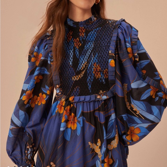 FARM RIO Black Pietra Floral Mini Dress - size Small - Picture 2 of 5